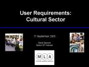 User Requirements: Cultural Sector