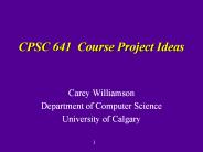 CPSC 641 Course Project Ideas