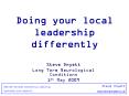Doing your local leadership differently PowerPoint PPT Presentation