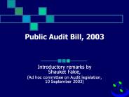 Public Audit Bill, 2003