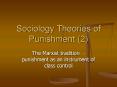 Sociology Theories of Punishment 2 PowerPoint PPT Presentation