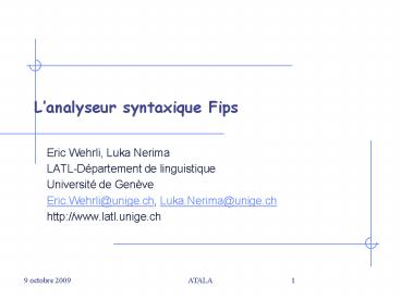 Lanalyseur syntaxique Fips
