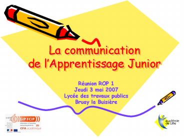 La communication de lApprentissage Junior
