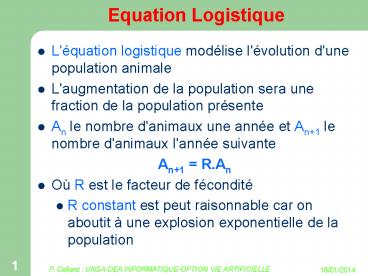 Equation Logistique