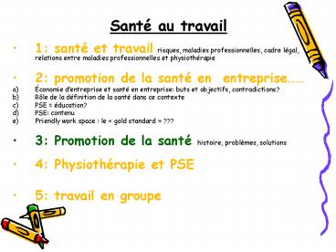 Sant au travail