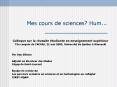 Mes cours de sciences? Hum... PowerPoint PPT Presentation