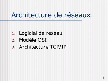 Architecture de rseaux