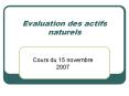 Evaluation des actifs naturels PowerPoint PPT Presentation
