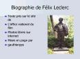 Biographie de Flix Leclerc PowerPoint PPT Presentation