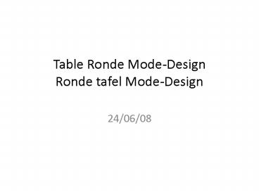 Table Ronde ModeDesign Ronde tafel ModeDesign