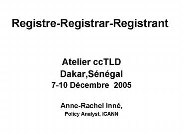 Atelier ccTLD