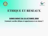 ETHIQUE ET RESEAUX