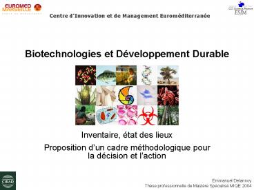 Biotechnologies et Dveloppement Durable
