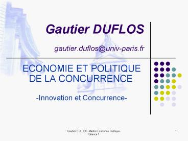 Gautier DUFLOS gautier'duflosunivparis'fr