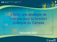 tablir une stratgie de marque pour la fonction publique du Canada PowerPoint PPT Presentation