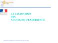 Validation des Acquis Professionnels PowerPoint PPT Presentation
