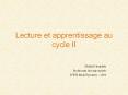 Lecture et apprentissage au cycle II PowerPoint PPT Presentation