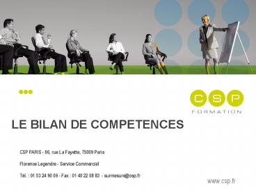 LE BILAN DE COMPETENCES