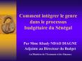 Comment intgrer le genre dans le processus budgtaire du Sngal PowerPoint PPT Presentation