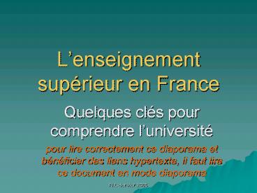 Lenseignement suprieur en France