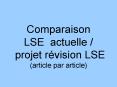 Comparaison LSE actuelle projet rvision LSE article par article PowerPoint PPT Presentation