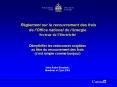 Rglement sur le recouvrement des frais de l'Office national de l'nergie Secteur de l'lectricit Dmyth PowerPoint PPT Presentation