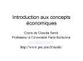 Introduction aux concepts conomiques PowerPoint PPT Presentation