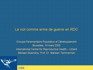 Le viol comme arme de guerre en RDC