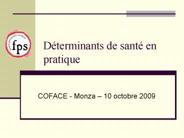 Dterminants de sant en pratique