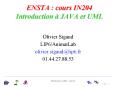 ENSTA : cours IN204 Introduction JAVA et UML PowerPoint PPT Presentation