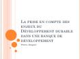 La prise en compte des enjeux du Dveloppement durable dans une banque de dveloppement PowerPoint PPT Presentation