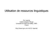 Utilisation de ressources linguistiques