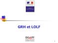GRH et LOLF PowerPoint PPT Presentation