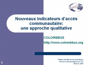 Nouveaux indicateurs d