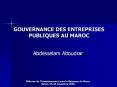 GOUVERNANCE DES ENTREPRISES PUBLIQUES AU MAROC PowerPoint PPT Presentation