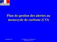 Plan de gestion des alertes au monoxyde de carbone CO PowerPoint PPT Presentation