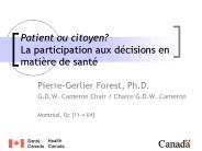 Patient ou citoyen? La participation aux d