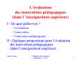 Lvaluation des innovations pdagogiques dans lenseignement suprieur PowerPoint PPT Presentation