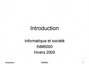 Informatique et socit