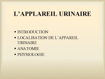 LAPPLAREIL URINAIRE