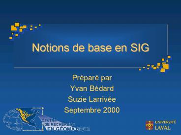 Notions de base en SIG