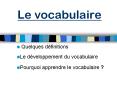 Le%20vocabulaire PowerPoint PPT Presentation