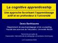 Le cognitive apprenticeship Une approche favorisant lapprentissage actif et en profondeur luniversit PowerPoint PPT Presentation