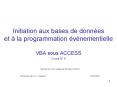 Initiation aux bases de donnes et la programmation vnementielle PowerPoint PPT Presentation