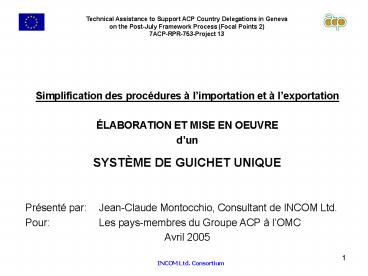Simplification des procdures limportation et lexportation