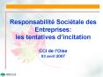 Responsabilit Socitale des Entreprises: les tentatives dincitation CCI de lOise 03 avril 2007 PowerPoint PPT Presentation