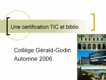 Une certification TIC et biblio