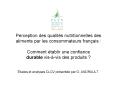 Perception des qualits nutritionnelles des aliments par les consommateurs franais : Comment tablir u PowerPoint PPT Presentation