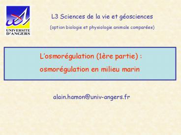 osmoregulation milieu marin