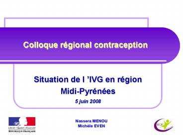 Colloque rgional contraception